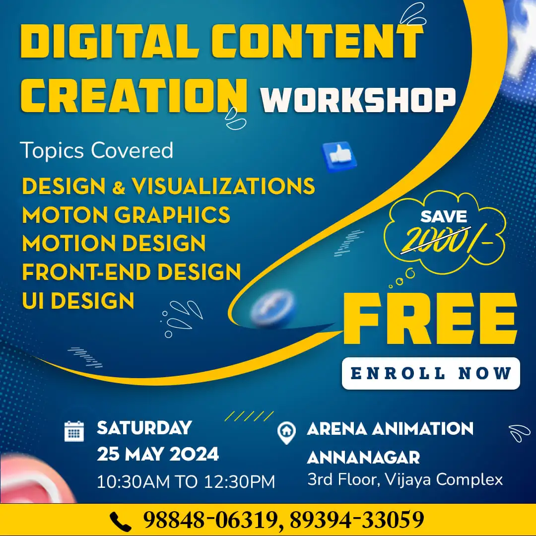 Digital Content Creation Arena Animation Anna Nagar