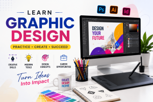 Minimal graphic design course illustration