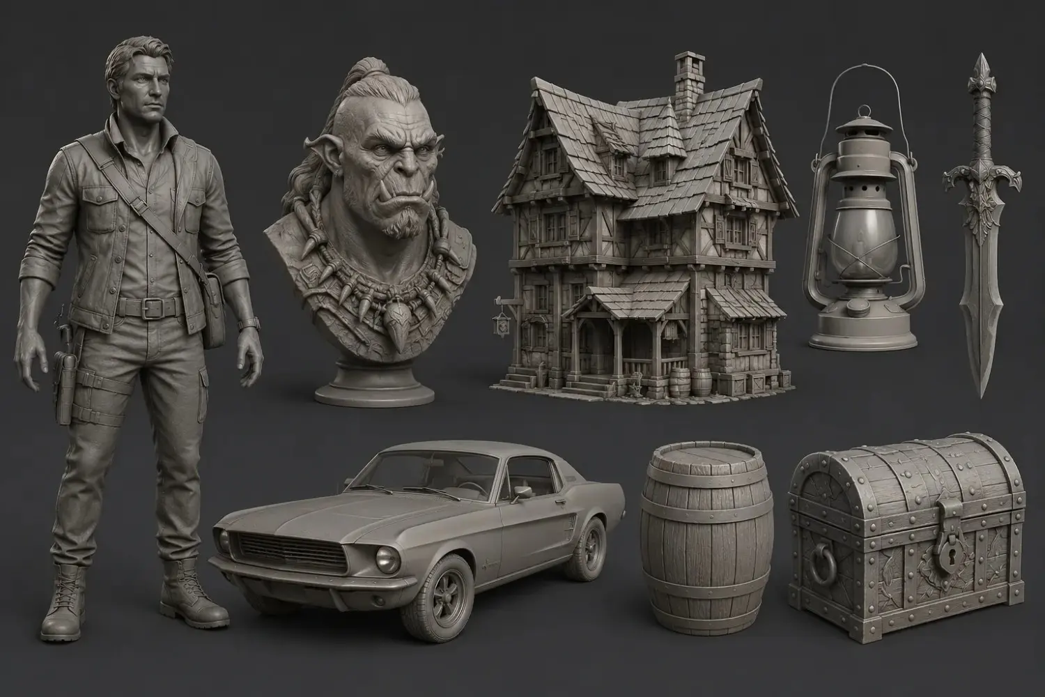 Create detailed characters, props, and environments from scratch.