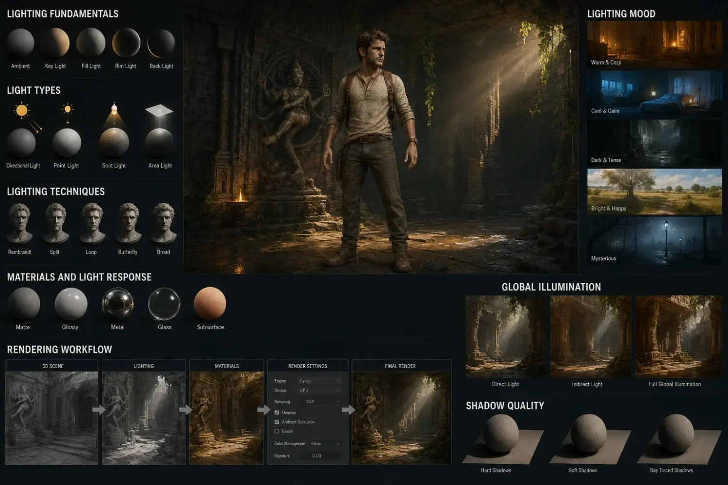 Create realistic lighting and high-quality final renders.
